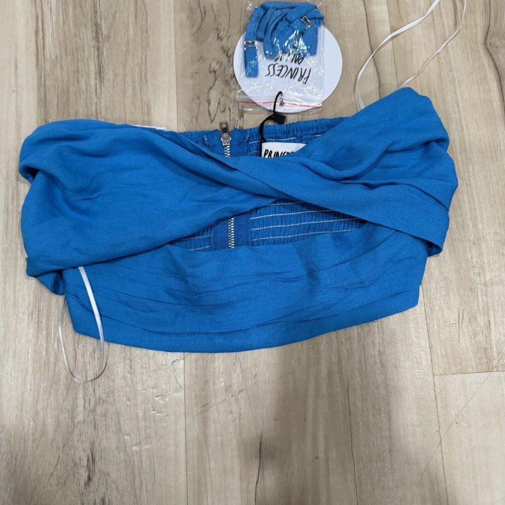 Women’s Princess Polly Allie Blue Bandeau‎ Croptop Blouse Size 2